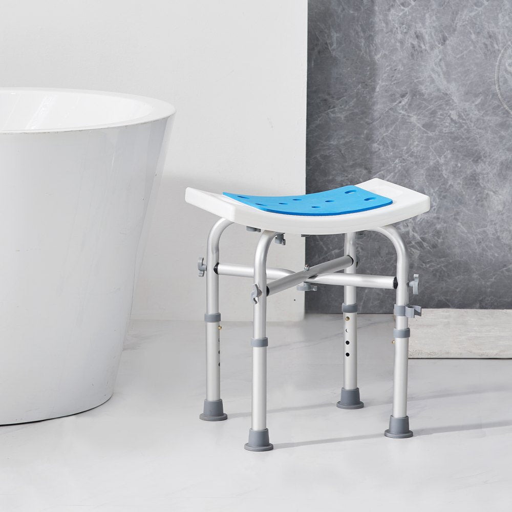 VEVOR Shower Chair for Inside Shower, Adjustable Height Shower Stool with Crossbar Support, Shower Seat for Shower Tub
