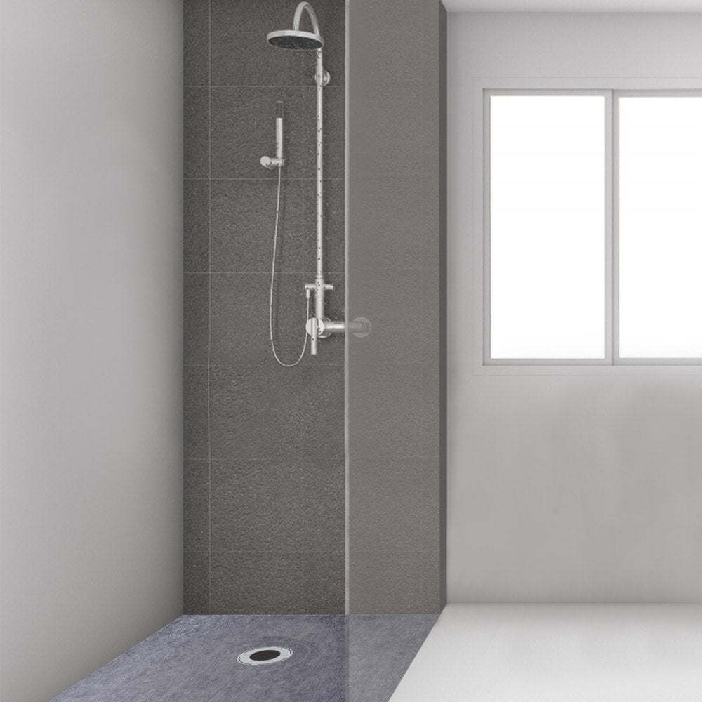 VEVOR Shower Curb Kit, 38"x60" Watertight Shower Curb Overlay with 4" PVC Central Bonding Flange, 4" Stainless Steel