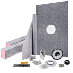 VEVOR Shower Curb Kit, 48"x72" Watertight Shower Curb Overlay with 4" PVC Central Bonding Flange, 4" Stainless Steel