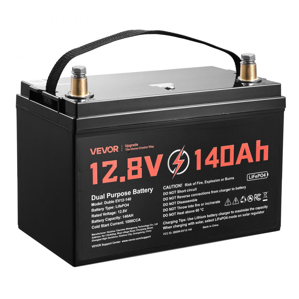 VEVOR 12V 140Ah Dual Purpose LiFePO4 Lithium Battery, 1000 CCA Group 31, Lithium-ion Starter Battery Plus Deep Cycle