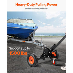 Heavy-Duty Trailer Dolly, 1500lbs Tongue Weight Capacity, 2 in 1 Trailer Mover with 2 in Ball, 16 in Pneumatic Tires