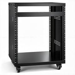 VEVOR 12U AV Rack Stand, 300 lbs Capacity, Network Stereo Recording Studio Rack with Lockable Caster Wheels Round &