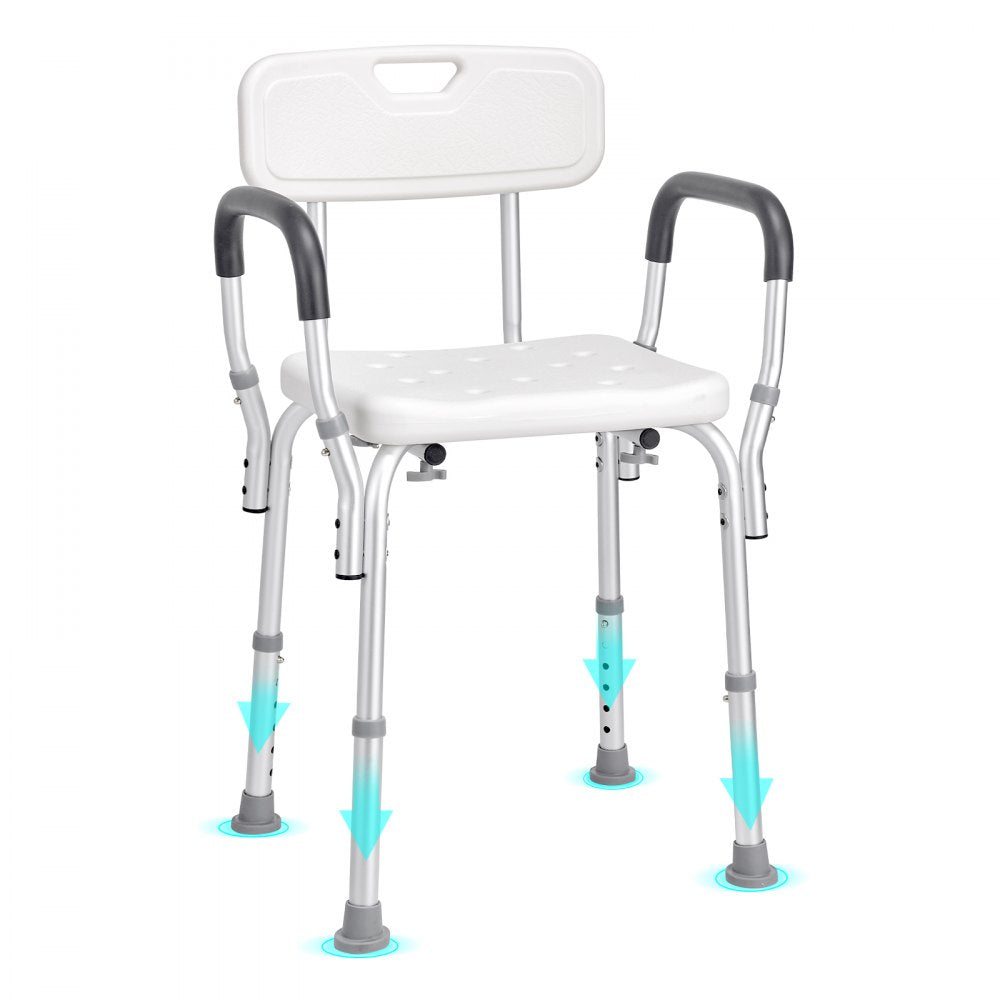 VEVOR Shower Chair, Shower Seat with Back, Adjustable Height Shower Stool, Shower Chair for Inside Shower Bathtub