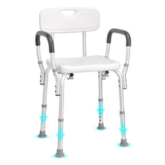VEVOR Shower Chair, Shower Seat with Back, Adjustable Height Shower Stool, Shower Chair for Inside Shower Bathtub