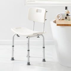 VEVOR Shower Chair, Shower Seat with Back, Adjustable Height Shower Stool, Shower Chair for Inside Shower Bathtub