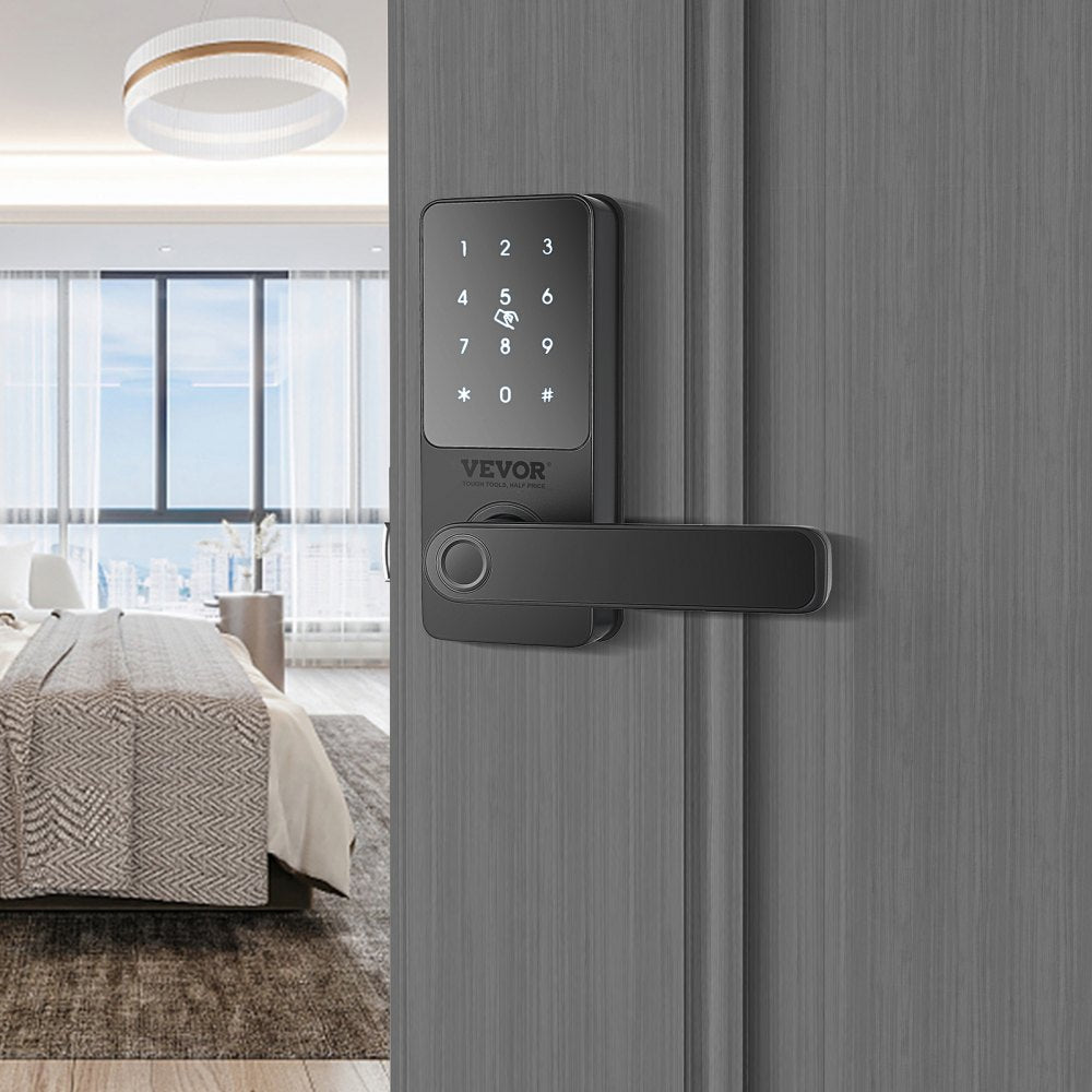 VEVOR Smart Lock, 5-in-1 Smart Door Knob, Fingerprint Deadbolt with App Control, Bluetooth Smart Lock, Keyless Entry