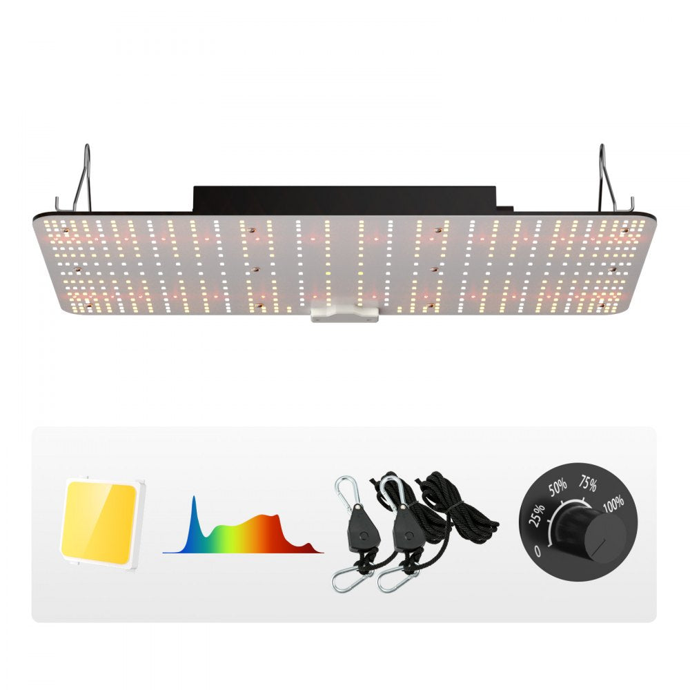 VEVOR LED Growth Illumination, 200W Full Spectrum Adjustable, Efficient Samsung 2B1B Diodes Light for Indoor Seedling