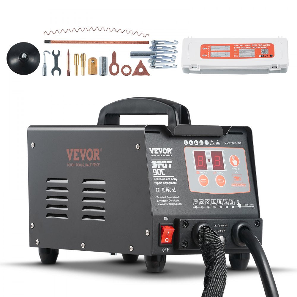 VEVOR Stud Welder Dent Repair Kit, 220V 3KW Spot Welder Dent Puller with Auto/Manual Welding & 7 Versatile Modes, Auto