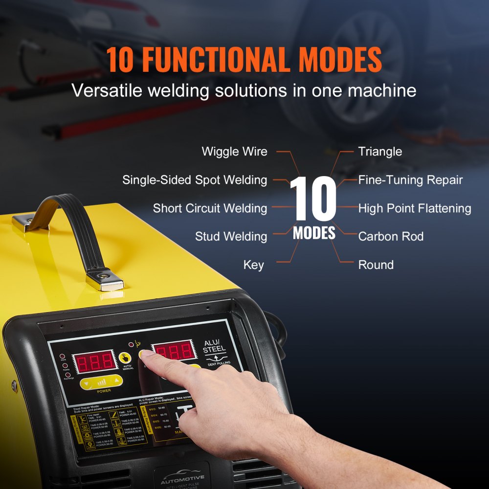 VEVOR Dual Pro Stud Welder Deluxe AL/Fe Dent Repair Kit, Professional 5KW Welder with Auto/Manual Welding and 10 Modes