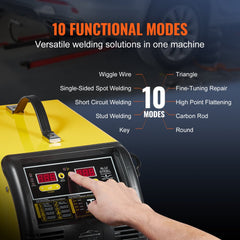 VEVOR Dual Pro Stud Welder Deluxe AL/Fe Dent Repair Kit, Professional 5KW Welder with Auto/Manual Welding and 10 Modes