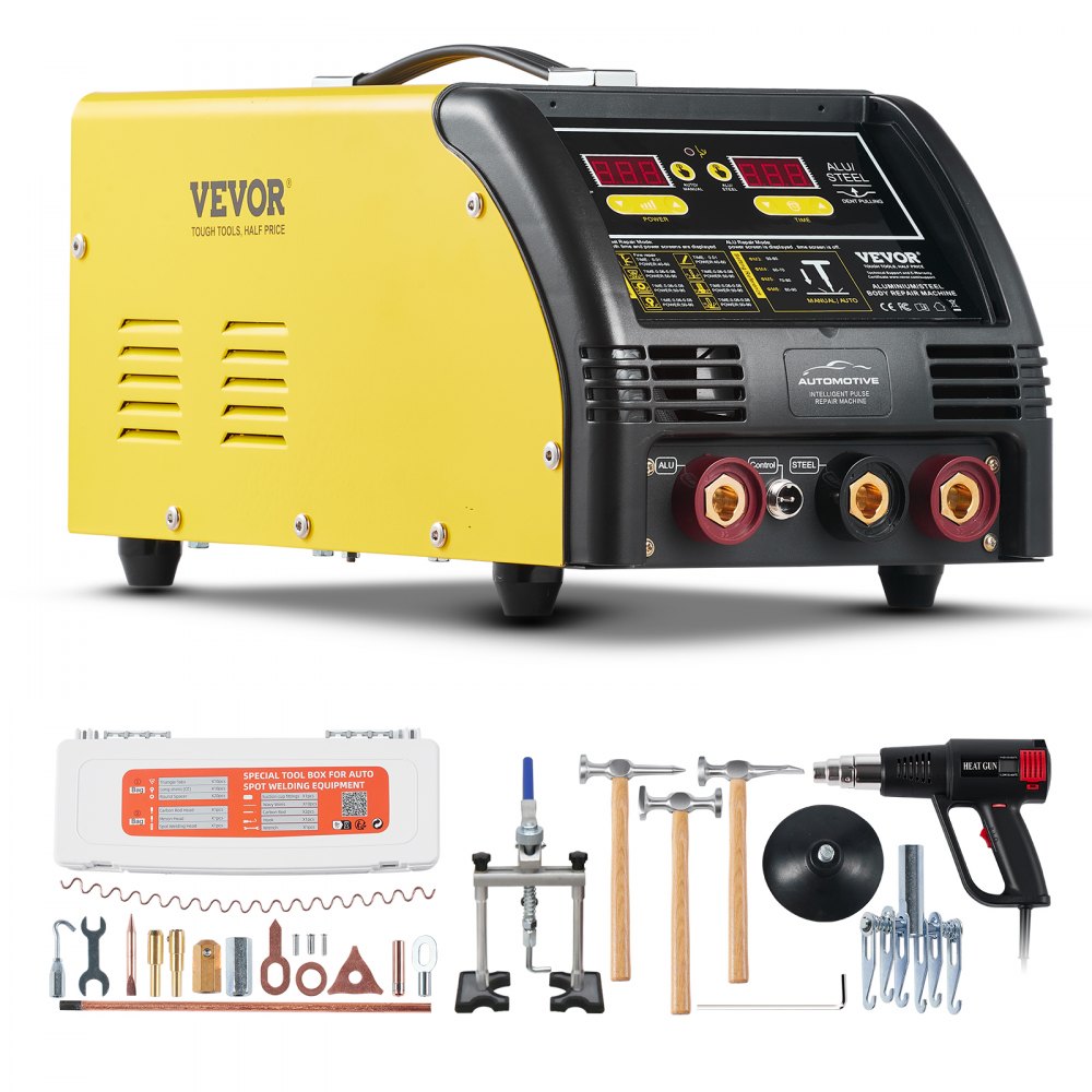 VEVOR Dual Pro Stud Welder Deluxe AL/Fe Dent Repair Kit, Professional 5KW Welder with Auto/Manual Welding and 10 Modes