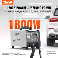 VEVOR Stud Welder Dent Repair Kit, 1.8KW Spot Welder Dent Puller with Auto/Manual Welding & 7 Versatile Modes, 110V