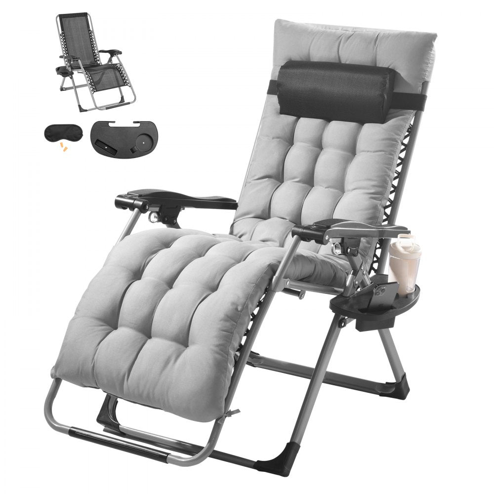 VEVOR Zero Gravity Chair, 26 inch Zero Gravity Recliner Lounge Chair for Indoor and Outdoor, Adjustable Anti Gravity