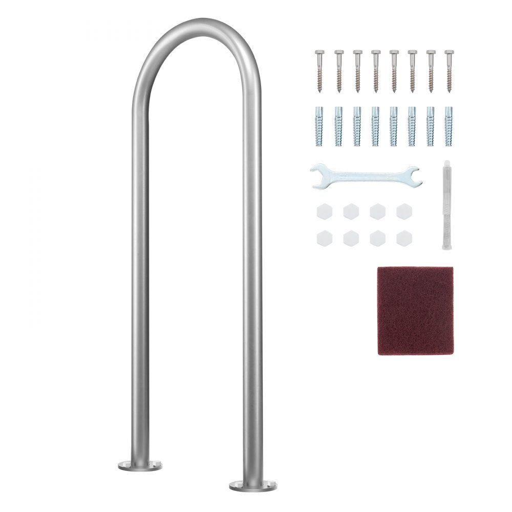 VEVOR Pool Handrail,36 x 13 inch Pool Railing, Aluminum with Base Plate for Indoor/Outdoor Pools, Humanized Swimming
