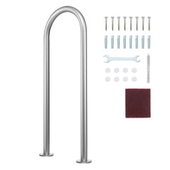 VEVOR Pool Handrail,36 x 13 inch Pool Railing, Aluminum with Base Plate for Indoor/Outdoor Pools, Humanized Swimming