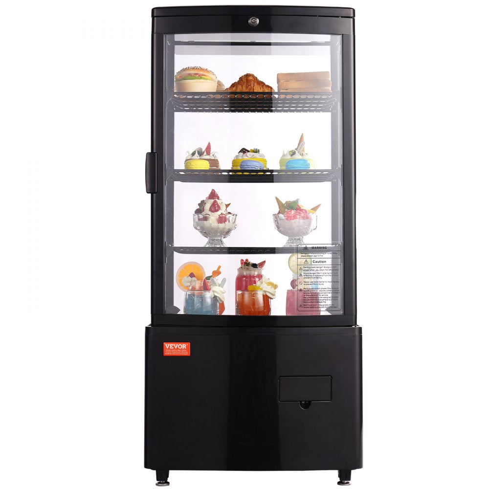 VEVOR Refrigerated Display Case, 3 Cu.Ft./85L Countertop Pastry Display Case, 3-Tier Commercial Display Refrigerator