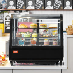 VEVOR Refrigerated Display Case, 3.5 Cu.Ft./100L, 2-Tier, Countertop Pastry Display Case Commercial Display