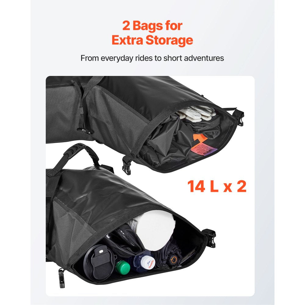 VEVOR Motorcycle Saddlebags, 28 L (14 L x 2) Large Capacity Side Saddle Bags Compatible with Most Motorcycles