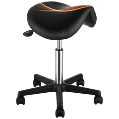 VEVOR Saddle Stool with Wheels, 400 LBS Weight Capacity, Height Adjustable Thickened PU Leather Swivel Saddle Stool