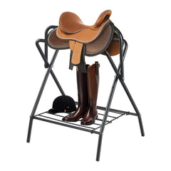 VEVOR Folding Saddle Rack, 28 x 19 x 37.5 in, Freestanding Horse Saddle Stand, Portable Horse Blanket Holder, Heavy