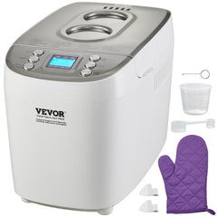 VEVOR Bread Maker, 15-in-1 3LB Dough Machine, Nonstick Ceramic Pan Automatic Breadmaker with Gluten Free Setting, Whole