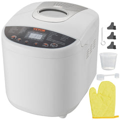 VEVOR Bread Maker, 19-in-1 2LB Dough Machine, Nonstick Ceramic Pan Automatic Breadmaker with Gluten Free Setting, Whole