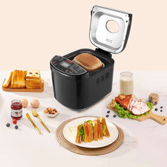 VEVOR Bread Maker, 19-in-1 2LB Dough Machine, Nonstick Ceramic Pan Automatic Breadmaker with Gluten Free Setting, Whole