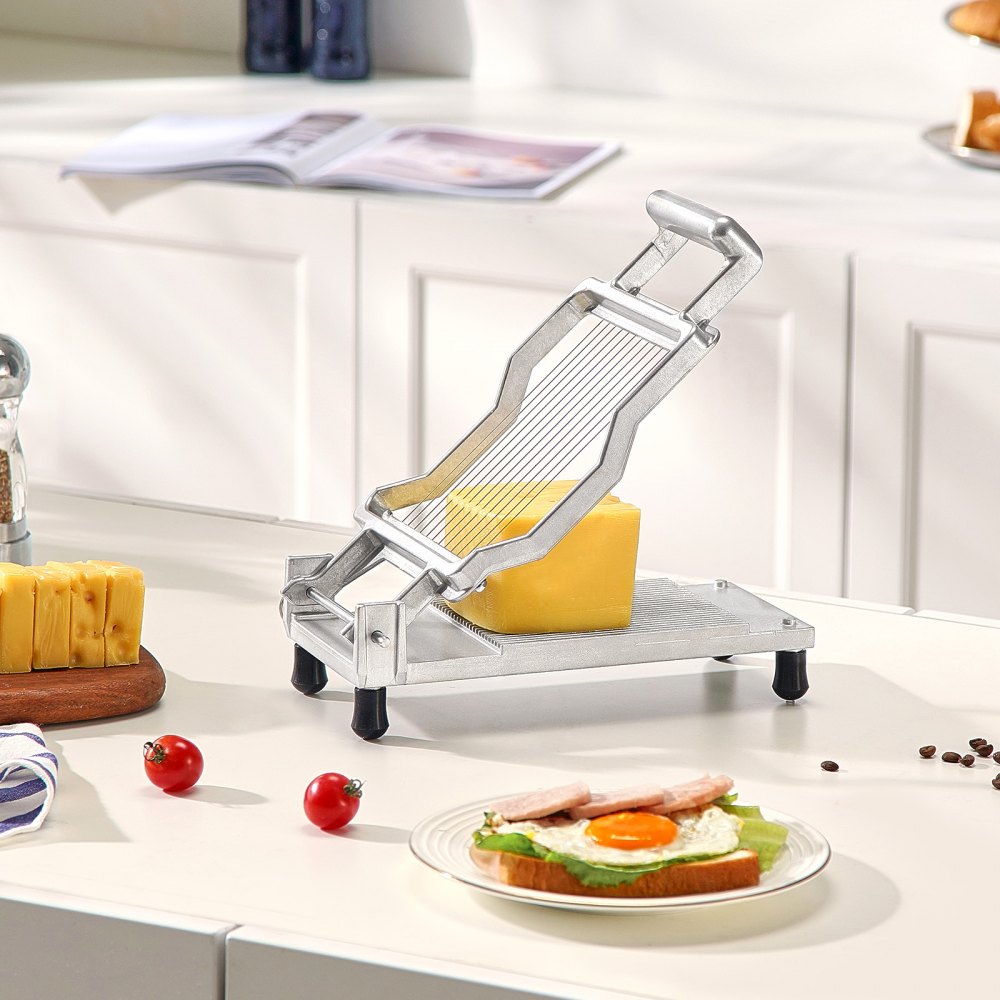 VEVOR Cheese Cutter with Wire, 0.2" Ultra-Thin Cheeser Butter Cutting Blade, Detachable Cheese Slicer Wire, Aluminum