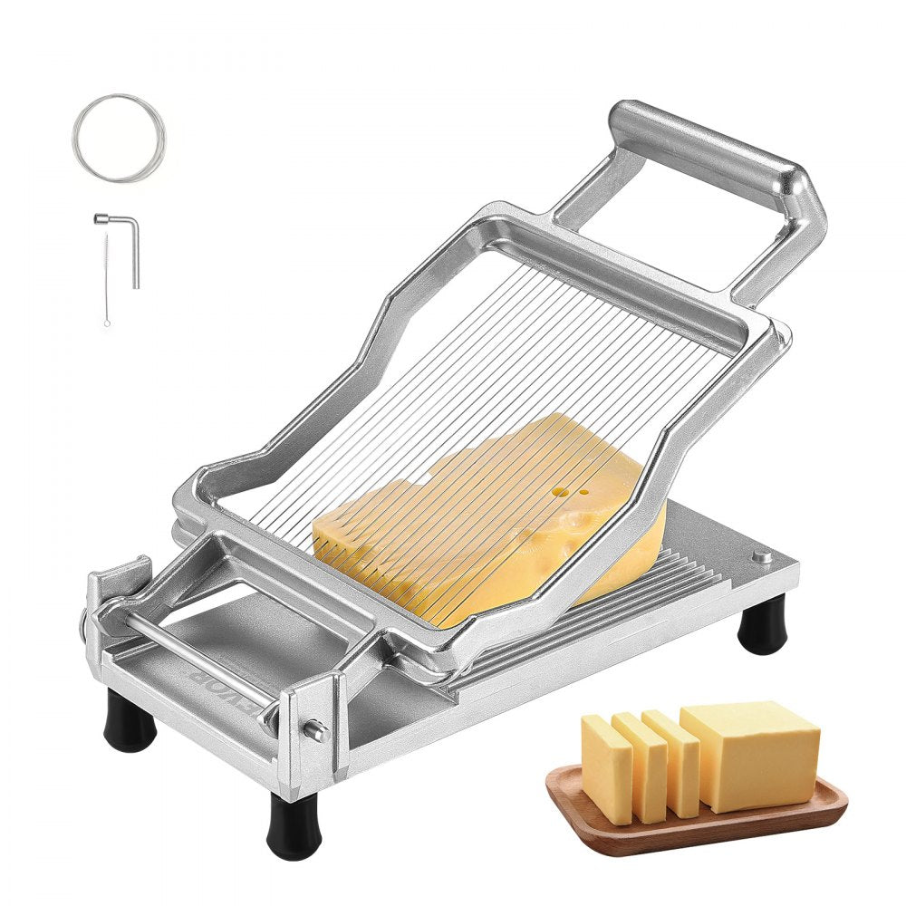VEVOR Cheese Cutter with Wire, 0.2" Ultra-Thin Cheeser Butter Cutting Blade, Detachable Cheese Slicer Wire, Aluminum