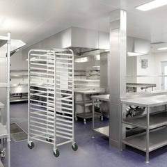 VEVOR Bun Pan Rack, 20-Tier Commercial Bakery Racks with Brake Wheels, Aluminum Racking Trolley Storage for Half & Full