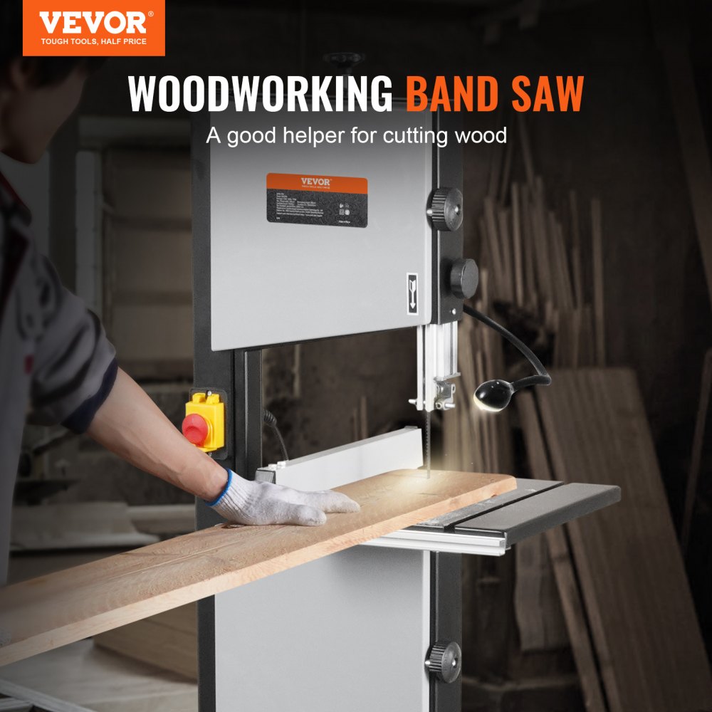 VEVOR Band Saw with Stand, 9.65-Inch, 560&1100 RPM Two-Speed Benchtop Bandsaw, 370W 1/2HP Motor 6'' Cutting Height