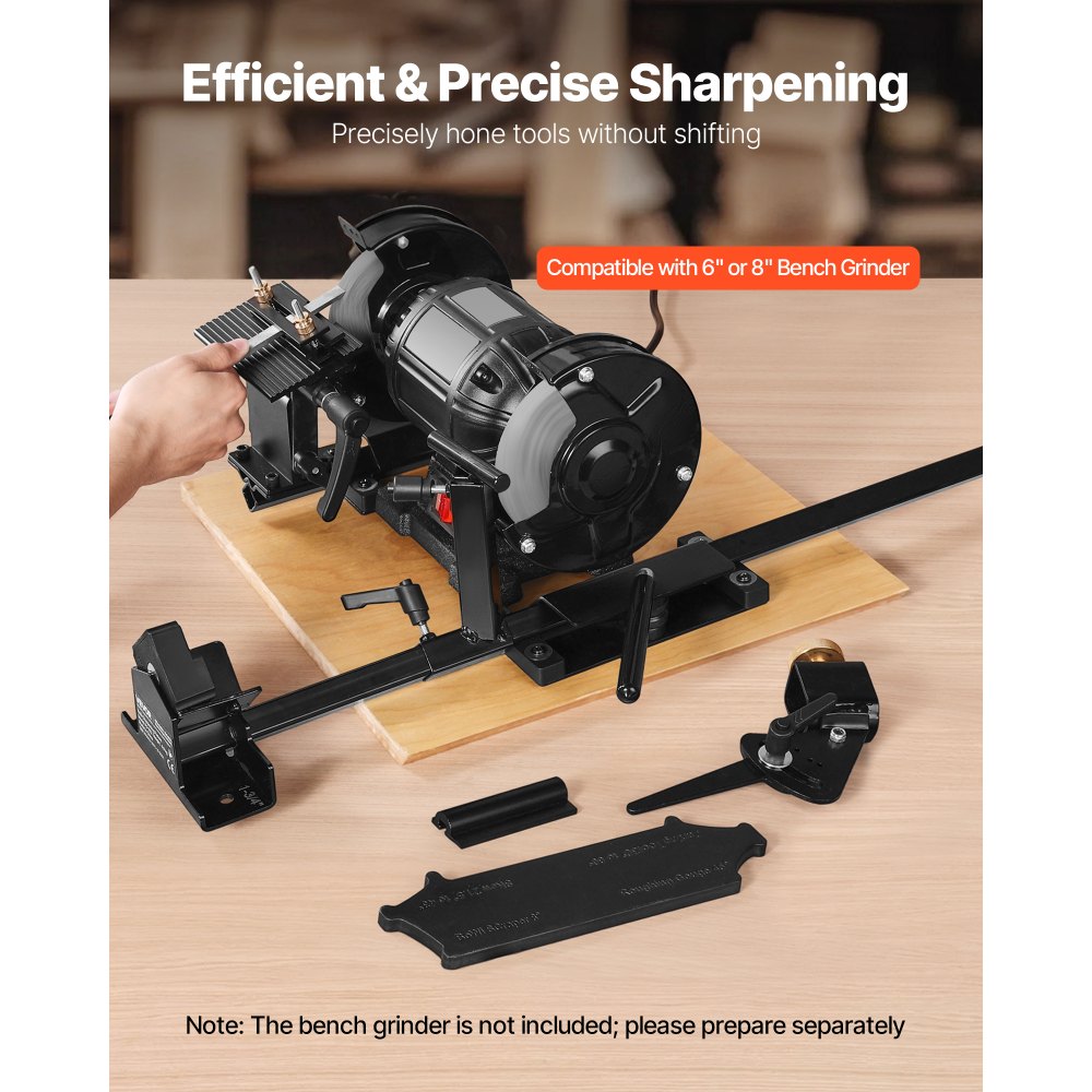 VEVOR Pro Grind Sharpening System, Multi-Grind Sharpening Jig for 6" & 8" Bench Grinder - with Platform Jig, Tool Rest