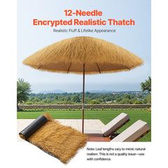 VEVOR Artificial Thatch Grass Roof, 1.3 x 3.9 ft Tiki Bar Hut Thatch Roofing Roll, Waterproof & Fire-Resistant, Palapa