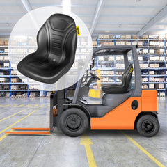 VEVOR Universal Tractor Seat Replacement 2 Pack, Compact High Back Mower Seat Pair, Black Vinyl Forklift Seat, Central