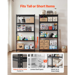 VEVOR Storage Shelves, 5-Tier Adjustable, 3000 lbs Capacity, Heavy Duty Garage Storage Shelving Unit, Metal Utility