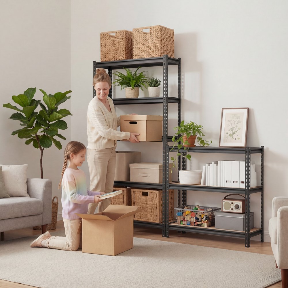VEVOR Storage Shelves, 5-Tier Adjustable, 3000 lbs Capacity, Heavy Duty Garage Storage Shelving Unit, Metal Utility