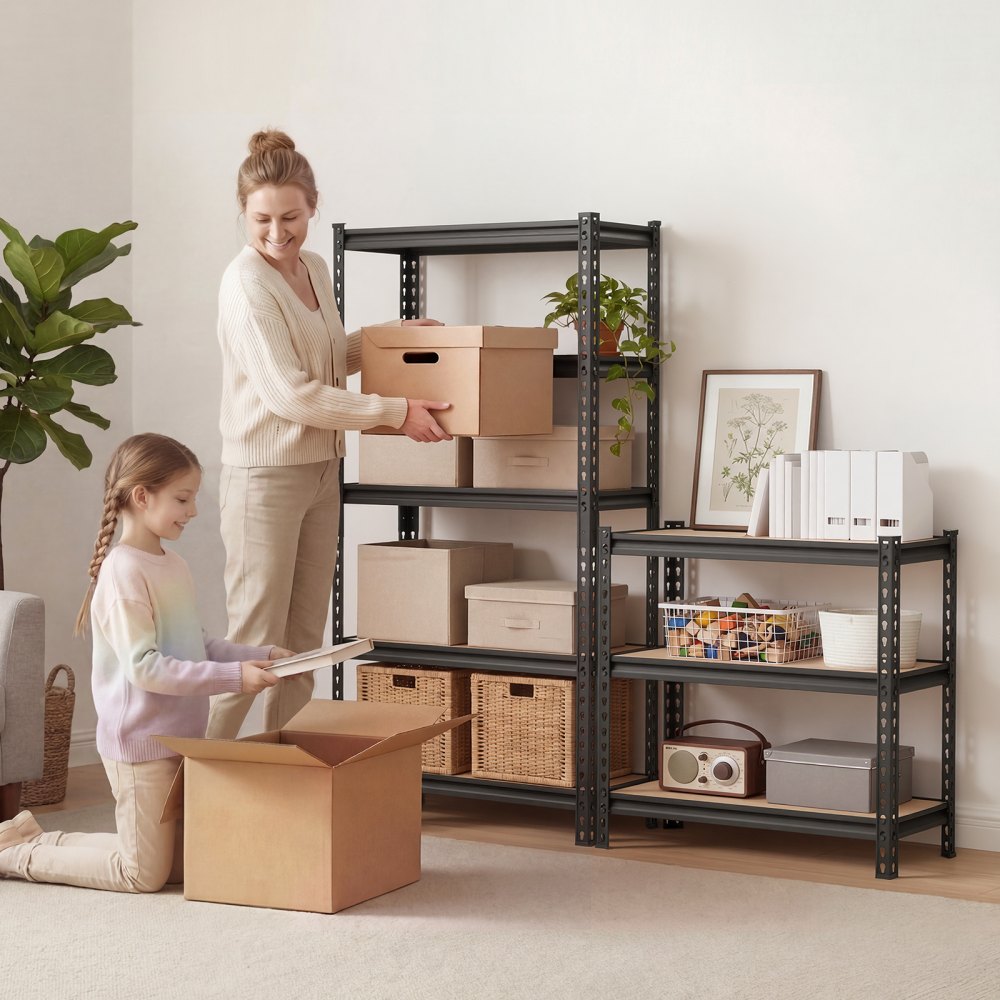 VEVOR Storage Shelves, 5-Tier Adjustable, 2000 lbs Capacity, Heavy Duty Garage Storage Shelving Unit, Metal Utility