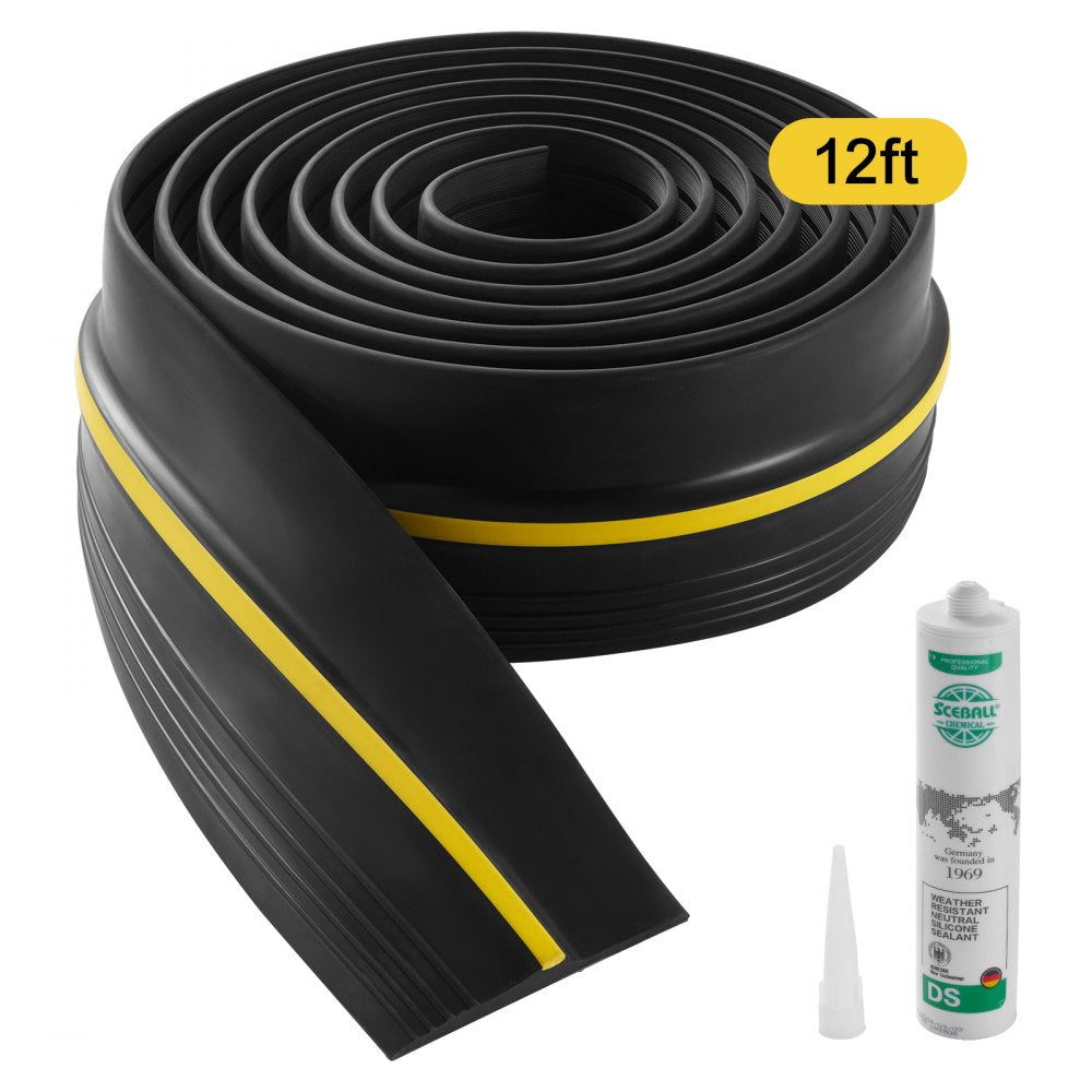 VEVOR Garage Door Threshold Seal Strip, 12 FT Universal Garage Door Floor Seal Strip with Adhesive, Garage Door Bottom