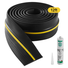 VEVOR Garage Door Threshold Seal Strip, 12 FT Universal Garage Door Floor Seal Strip with Adhesive, Garage Door Bottom