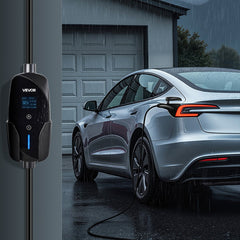 VEVOR Level 2 Tesla Charger, 32 Amp Adjustable Current, 240V Portable Home Electric Car EV Charger with 25 ft Charging