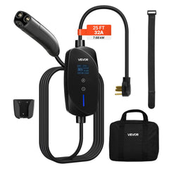 VEVOR Level 2 Tesla Charger, 32 Amp Adjustable Current, 240V Portable Home Electric Car EV Charger with 25 ft Charging