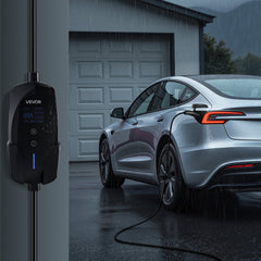 VEVOR Level 2 Tesla Charger, 40 Amp Adjustable Current, 240V Portable Home Electric Car EV Charger with 25 ft Charging