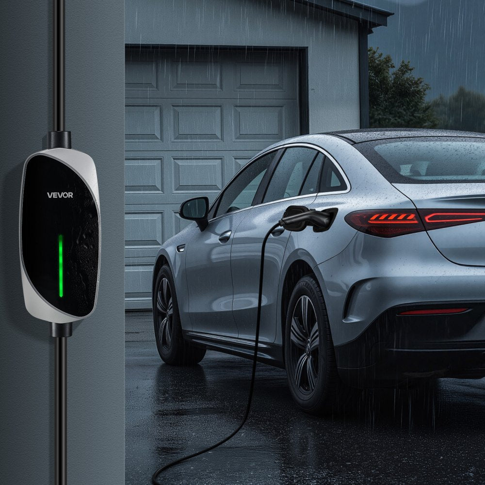 VEVOR Level 1&2 EV Charger, 16 Amp, Electric Vehicle Portable Charger with 25 ft Charging Cable, 120V-240V, NEMA 6-20P