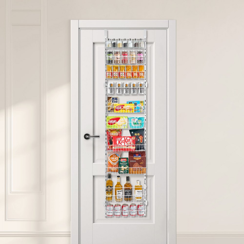 VEVOR Over the Door Pantry Organizer, 10-Tier Pantry Organization and Storage, Heavy-Duty Steel Hanging Spice Rack