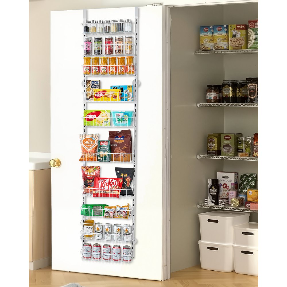 VEVOR Over the Door Pantry Organizer, 10-Tier Pantry Organization and Storage, Heavy-Duty Steel Hanging Spice Rack