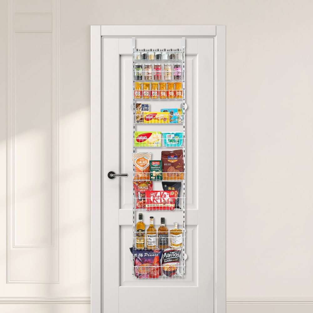 VEVOR Over the Door Pantry Organizer, 9-Tier Pantry Organization and Storage, Heavy-Duty Steel Hanging Spice Rack