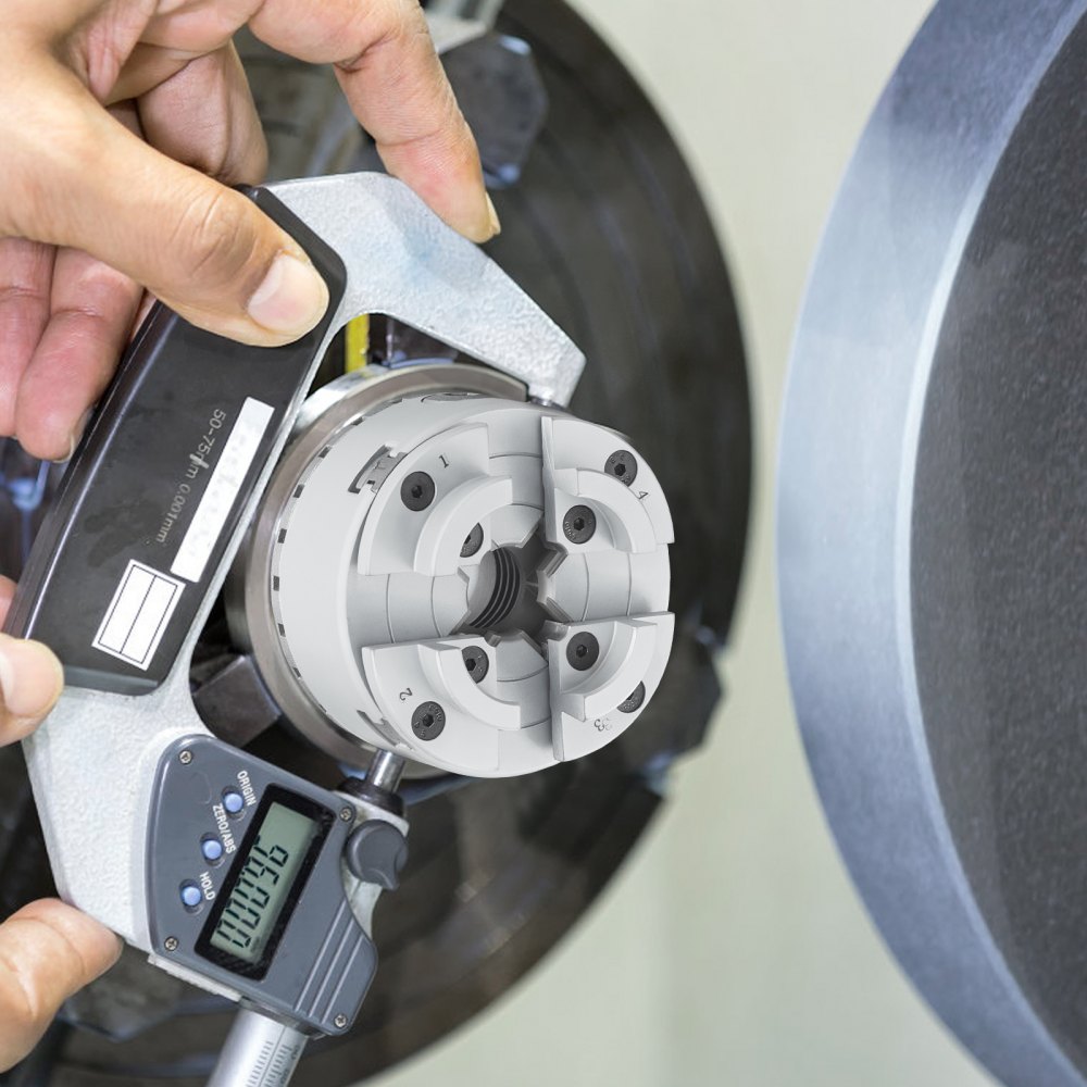 VEVOR KP96 Lathe Chuck, 4-Jaw 3.75" Diameter, Metal Lathe Chuck Turning Machine Accessories, Self-centering Tool, for