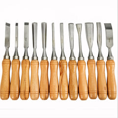 VEVOR 12-Piece Wood Lathe Chisel Set, 3.75" Blade, Woodworking & Carving Tools with Wooden Case for Furniture & Root