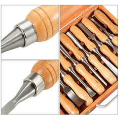 VEVOR 12-Piece Wood Lathe Chisel Set, 3.75" Blade, Woodworking & Carving Tools with Wooden Case for Furniture & Root