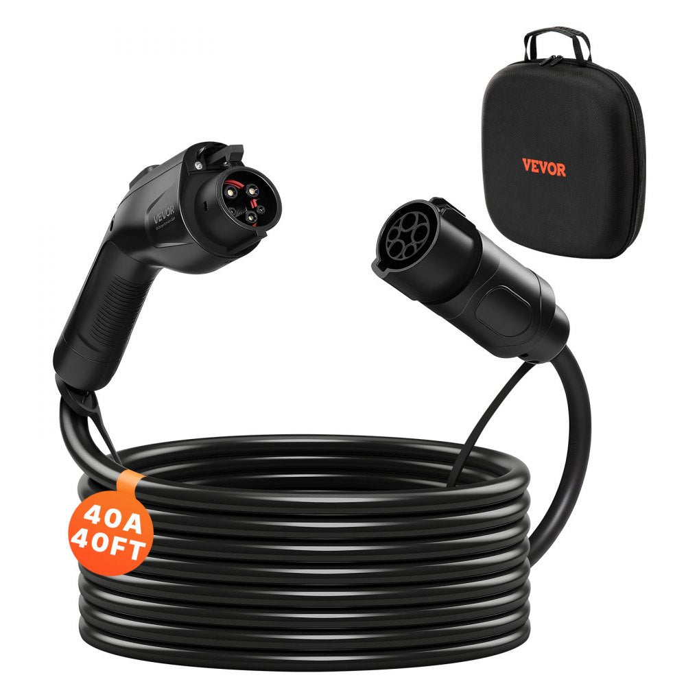 VEVOR EV Charger Extension Cable, 40Amp 40 ft J1772 Extension Cord Compatible with 120V-240V SAE J1772 Electric Vehicle